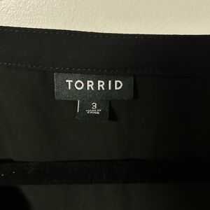 Torrid Black Sheer Button-Down Blouse, Size 3 (Plus Size)